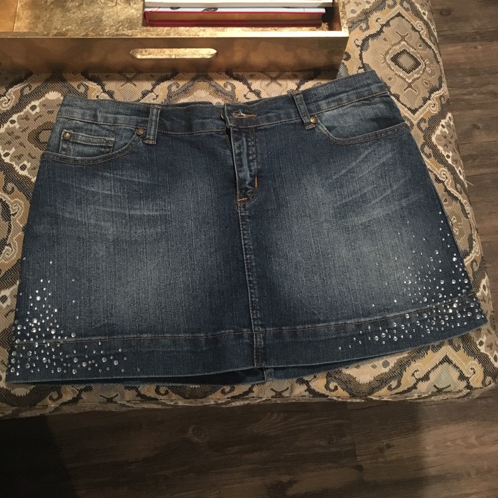 Denim mini skirt with sparkle!!