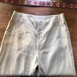 BR linen slacks ivory s10