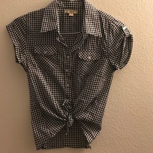 Gingham checkered button down country festival
