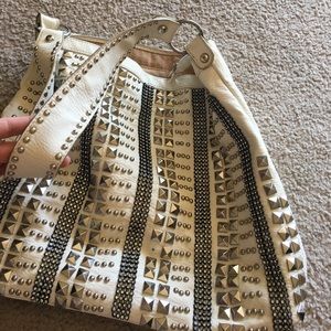 White rhinestone studded purse