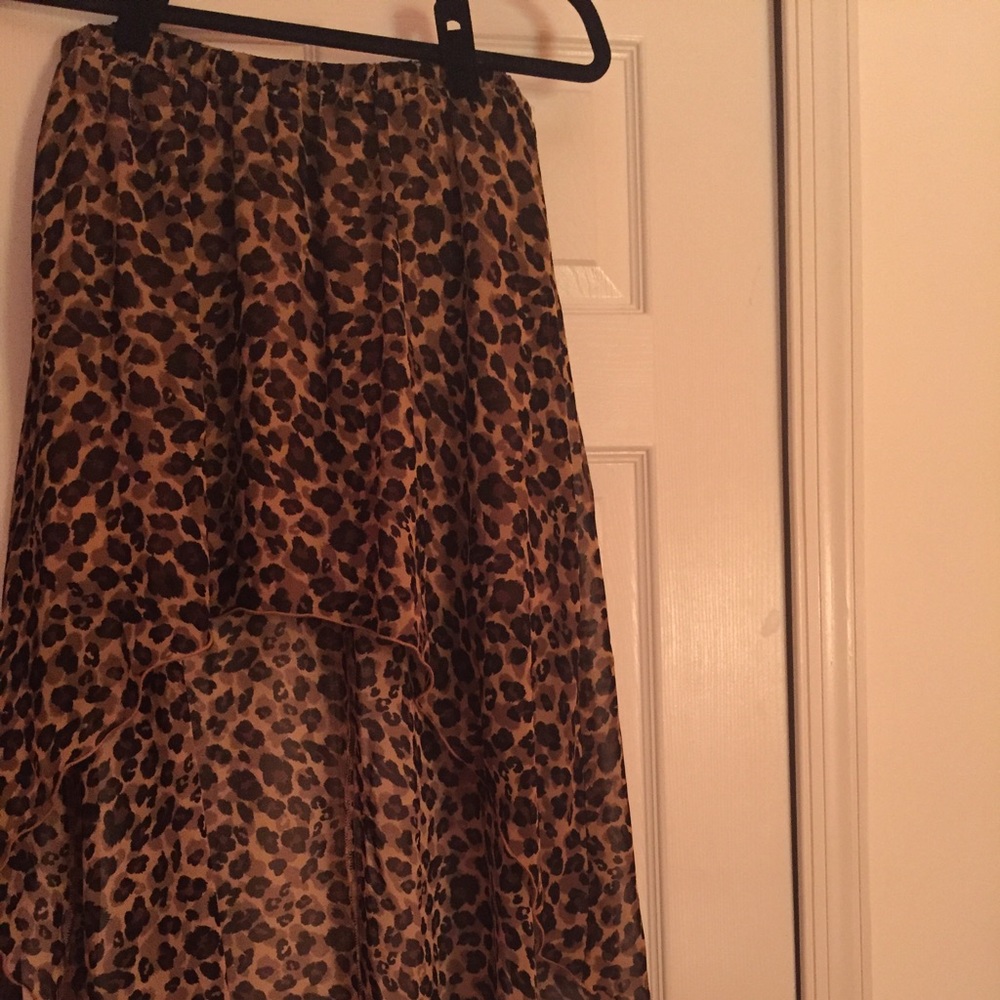 High low cheetah print skirt