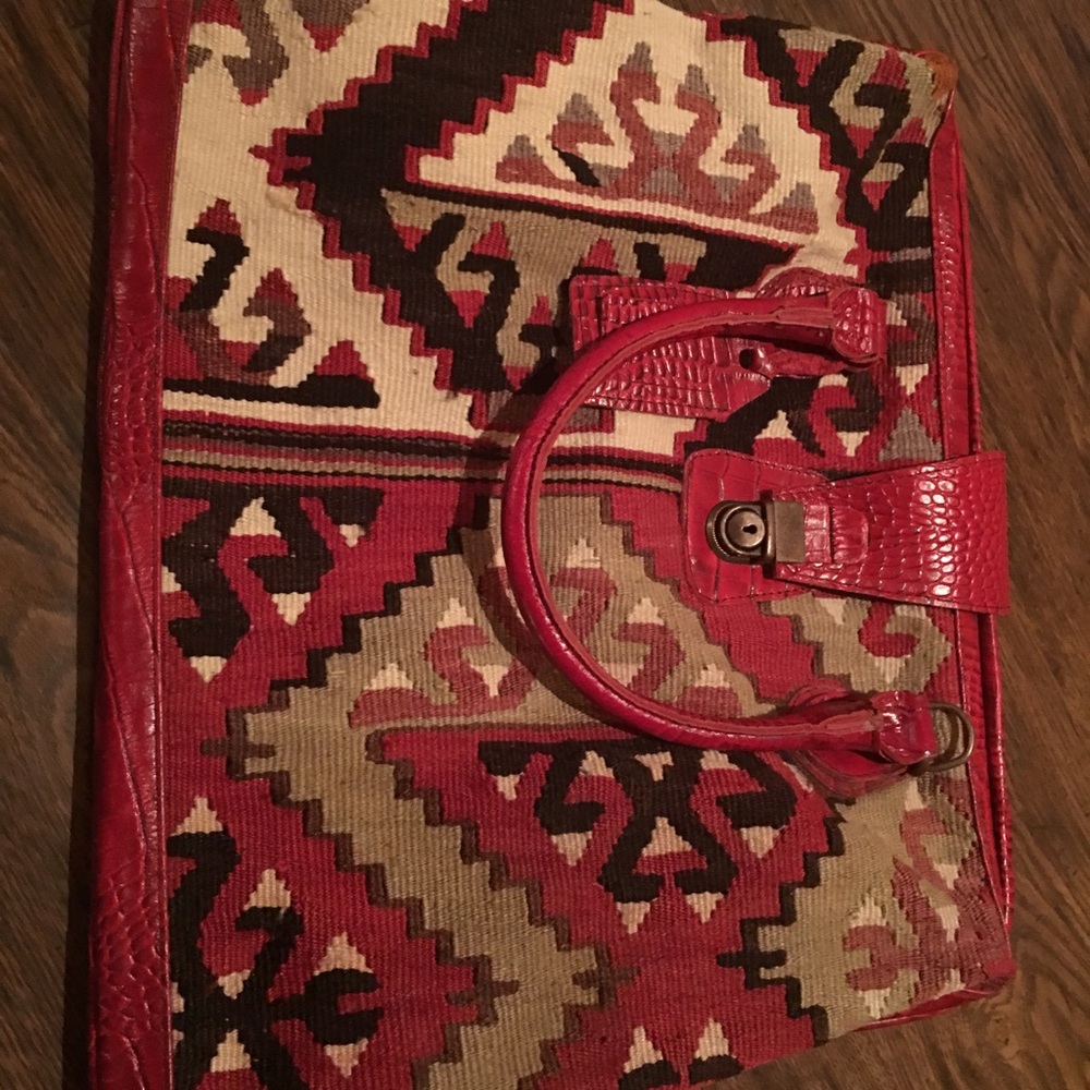 Overnight Large Travel Size Antique Kilimrug Bag.