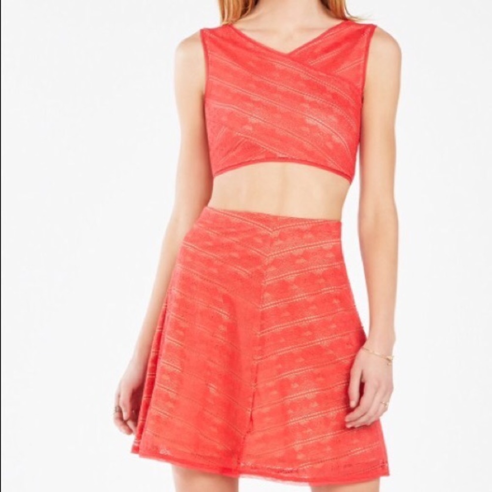 BCBG crop top and skirt .