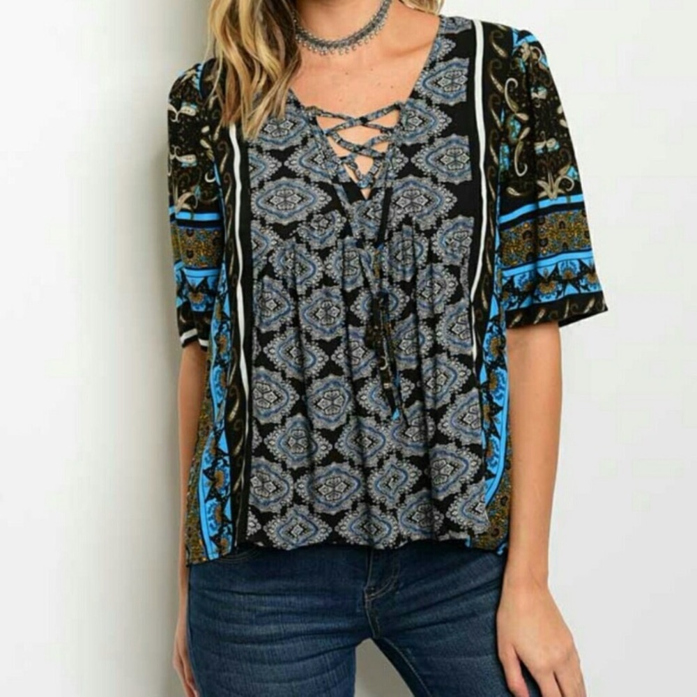 Printed Lace Top