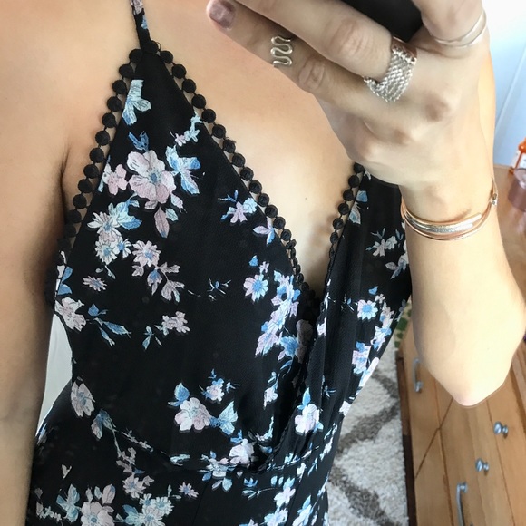 LAST 1// Black Floral Jumpsuit - Picture 8 of 8