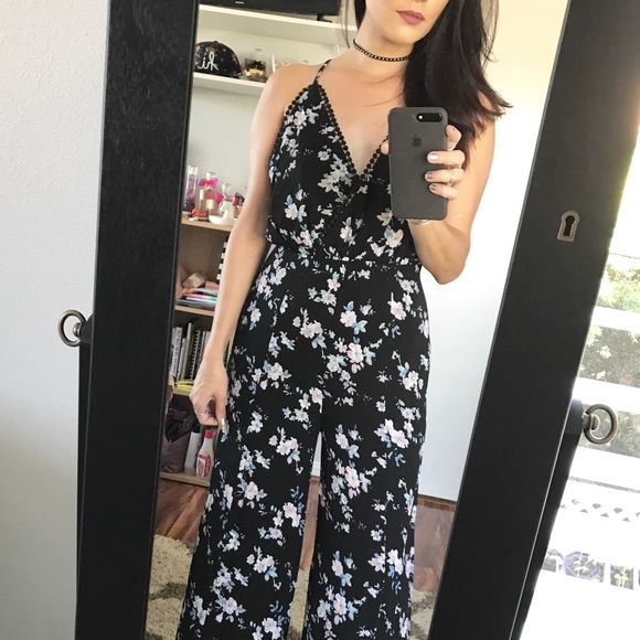 LAST 1// Black Floral Jumpsuit - Picture 2 of 8