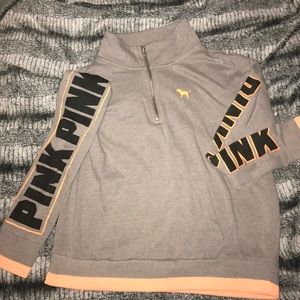 PINK VICTORIA'S SECRET HALF ZIP