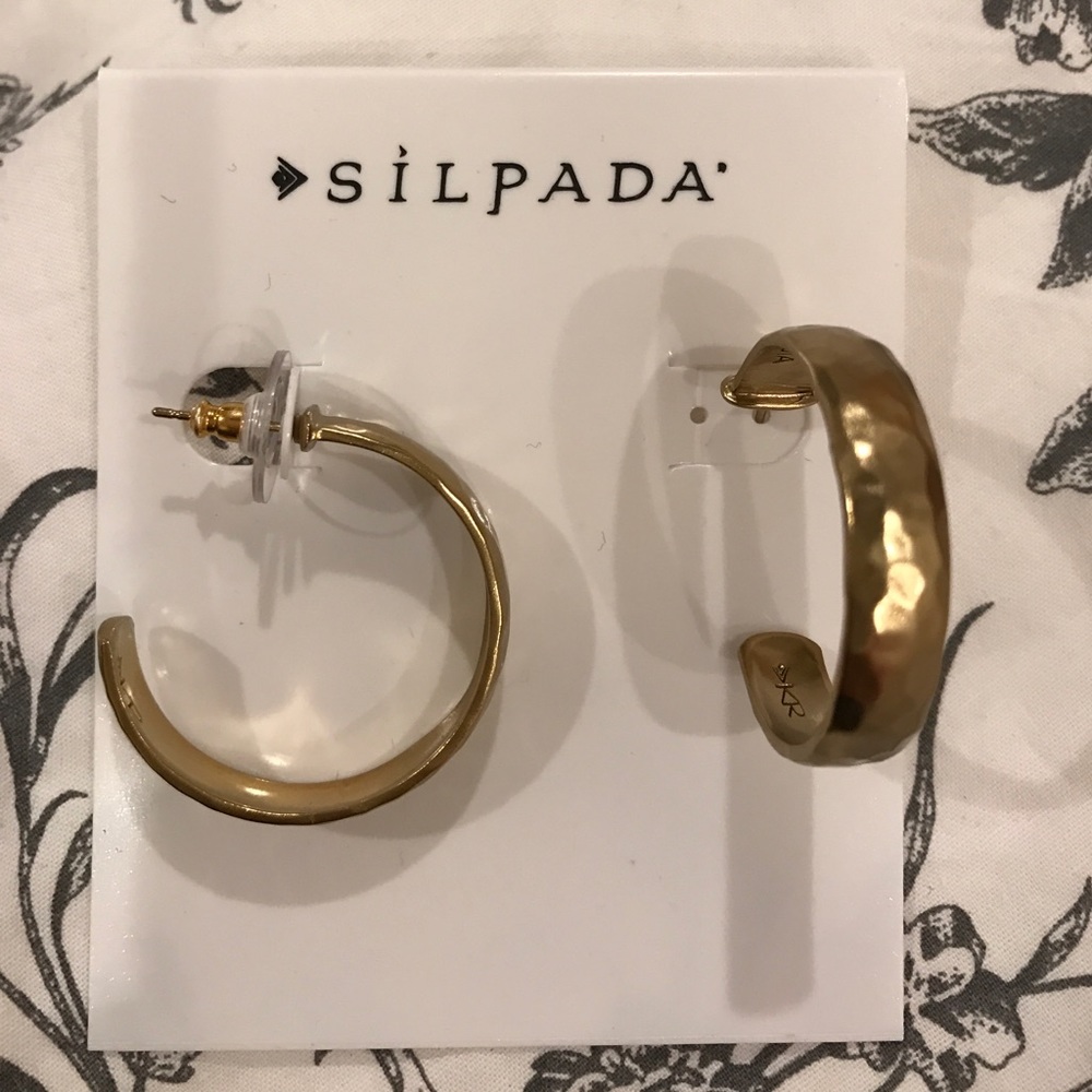 ♦️SALE ♦️ Brass hammered hoop earrings