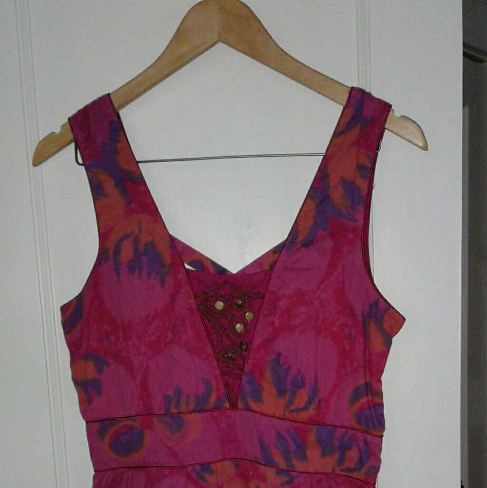Free People Crossback Dress Fuchsia