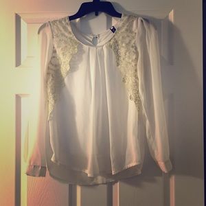 White shirt with gold lace