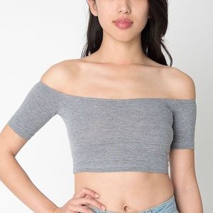 BNWT gray off the shoulder crop top
