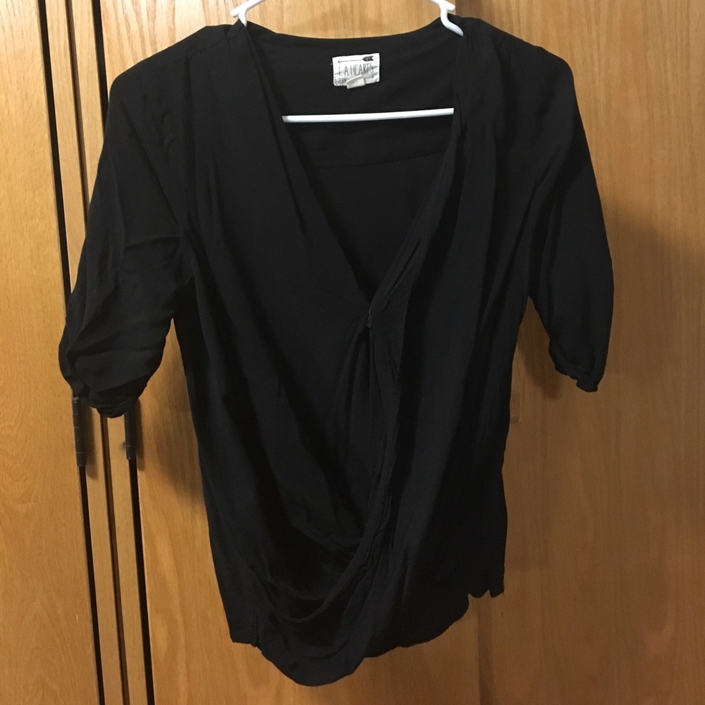 Black Wrap Blouse