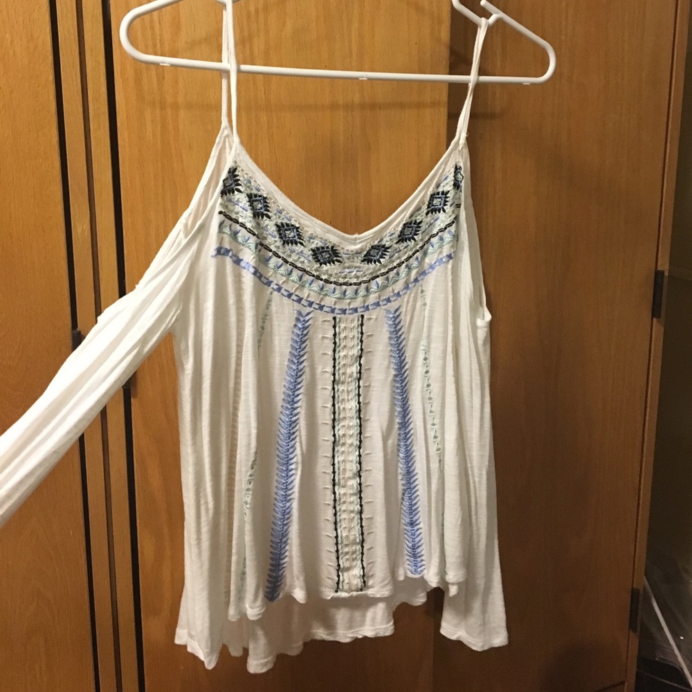 Patterned Cold Shoulder Top Charlotte Russe