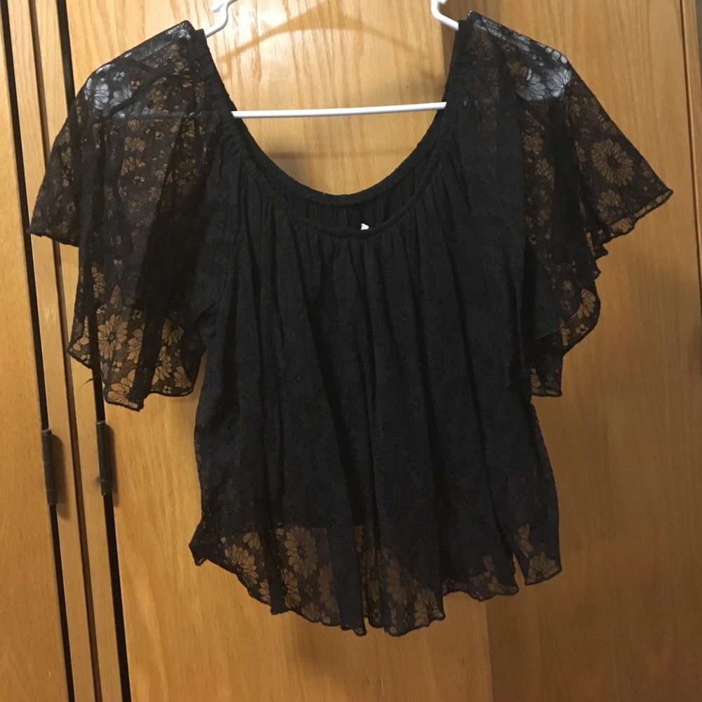 Black Lace Crop Top