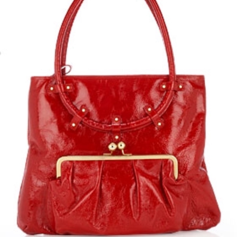 RED PURSE Goldenblue Luella Bag with front clasp