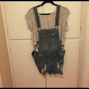 Light wash overalls