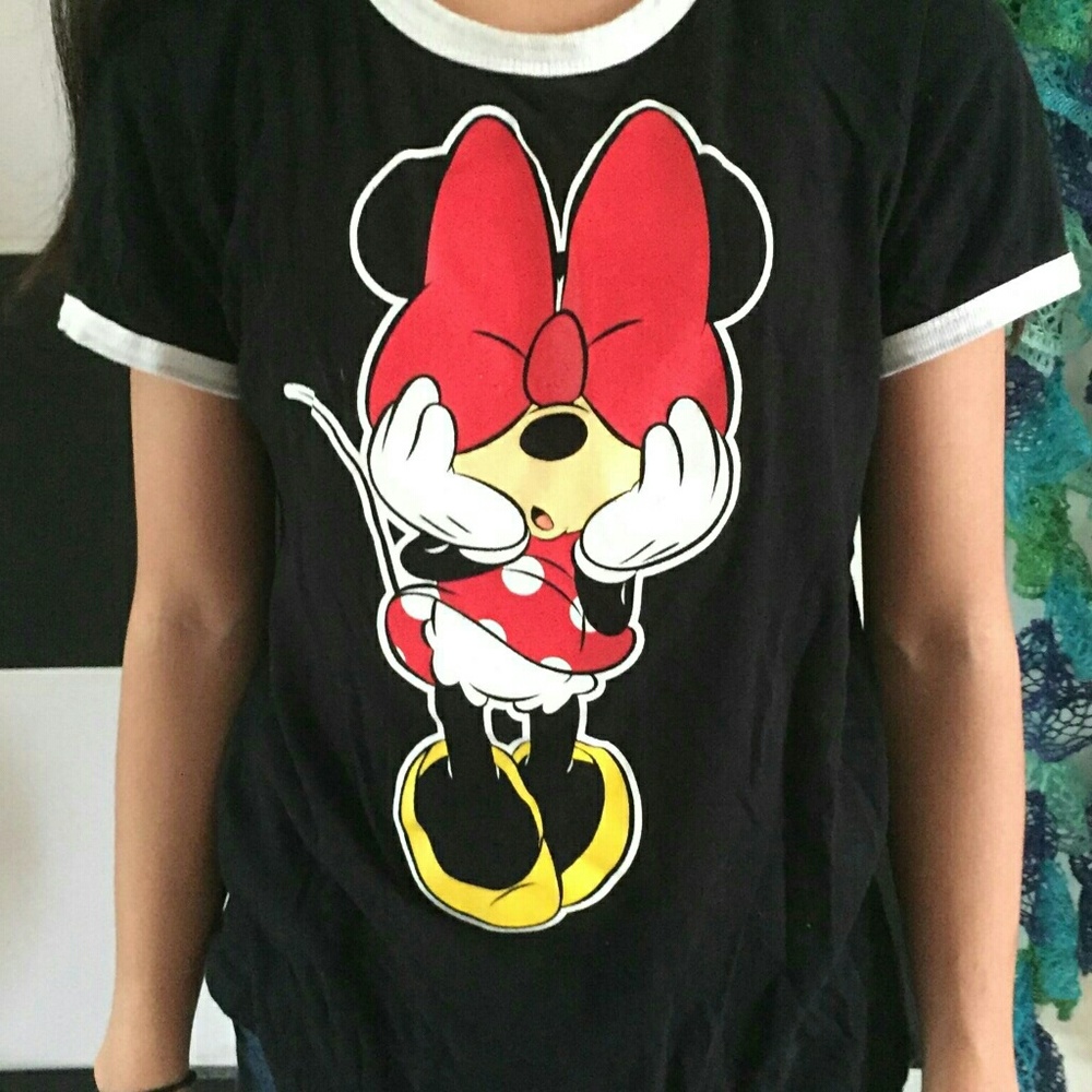 Cute Minnie Mouse black t shirt