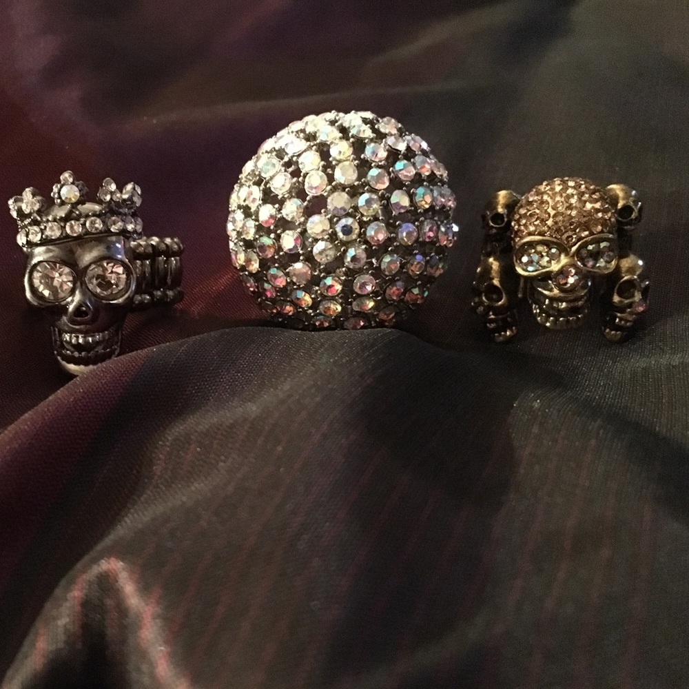 Fashion Rings! Skulls and Rhinestones!