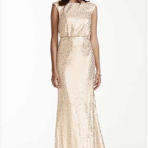 Sequin Gold Bridesmaids Dress