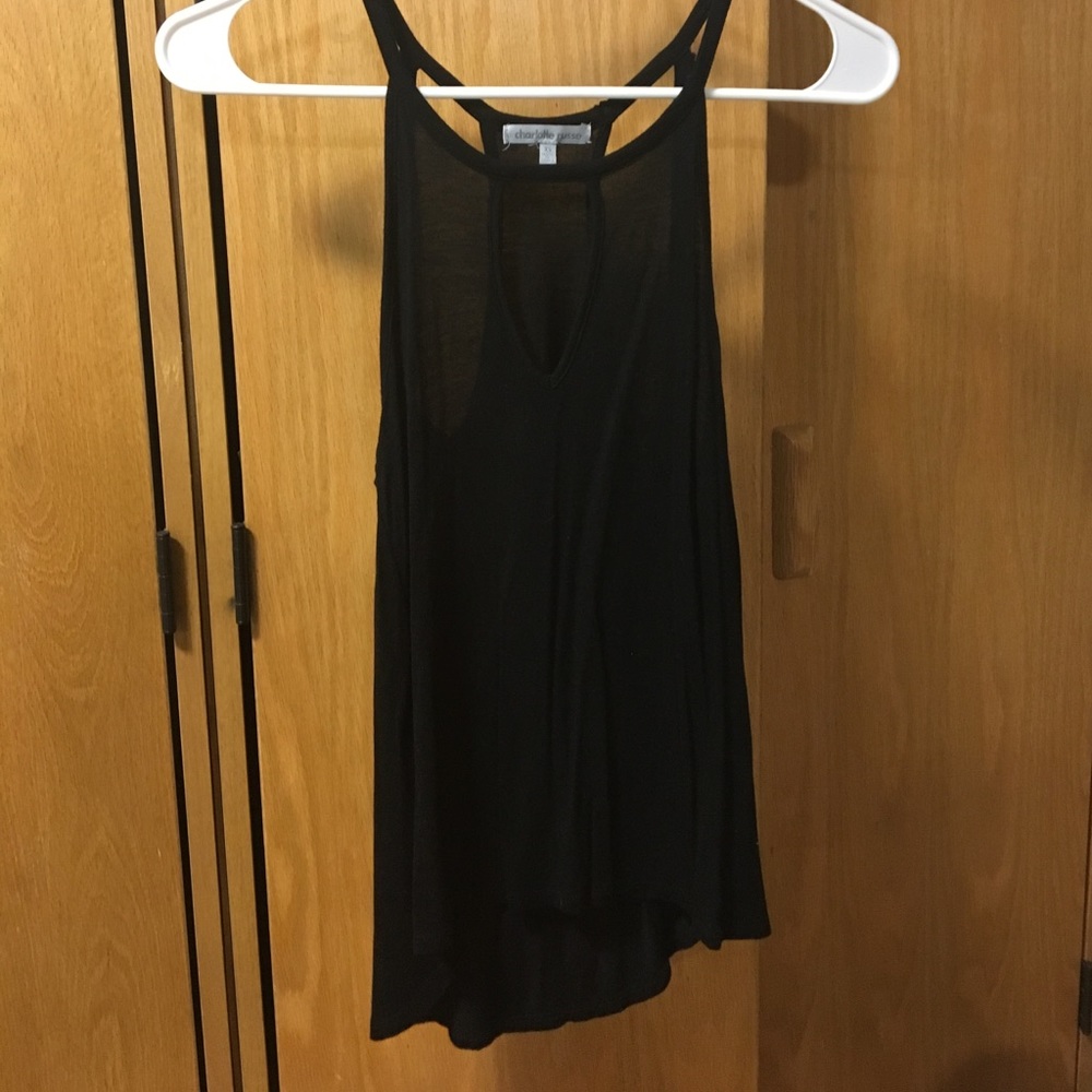 High Neck Black Tank Top Charlotte Russe