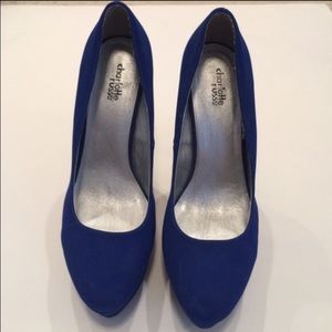 COBALT BLUE SUEDE PUMPS SIZE 10