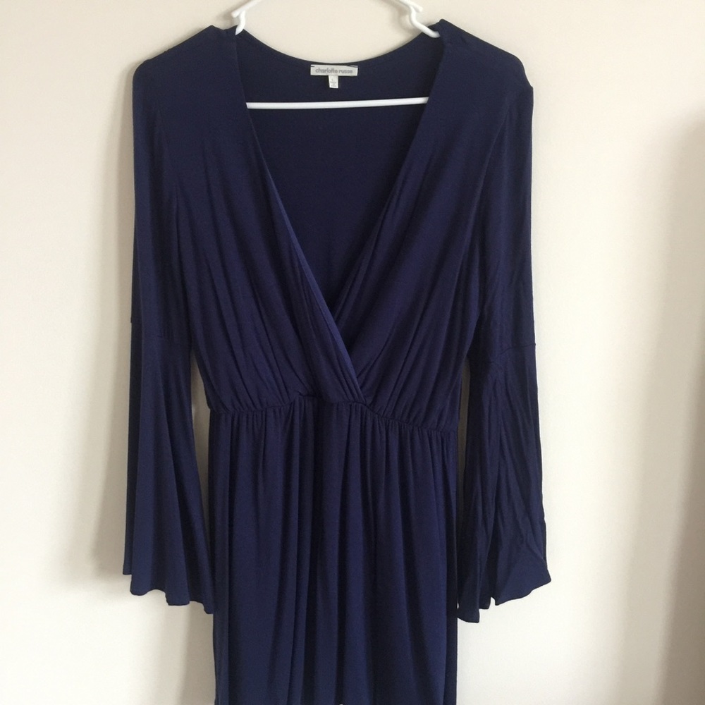 Charlotte Russe V Neck Bell Sleeve Dress