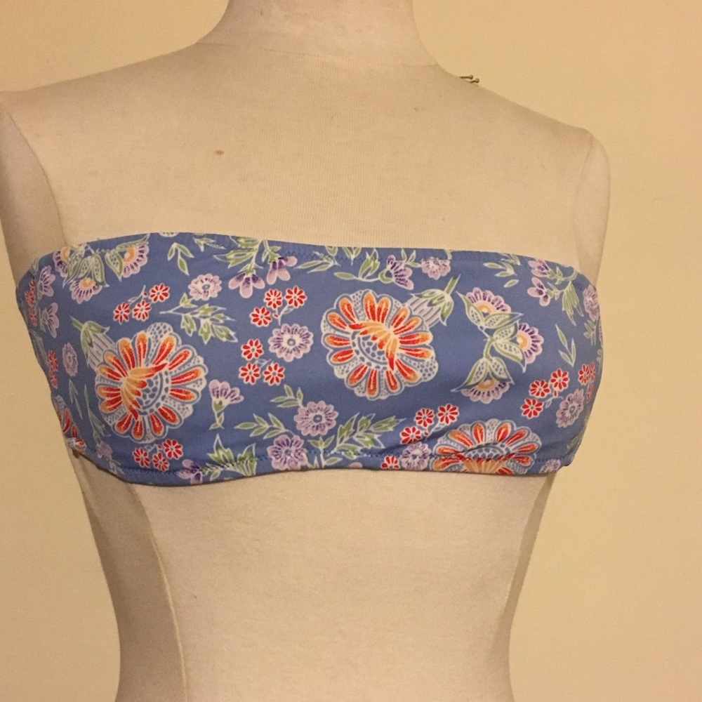 J Crew medium floral print bikini halter top