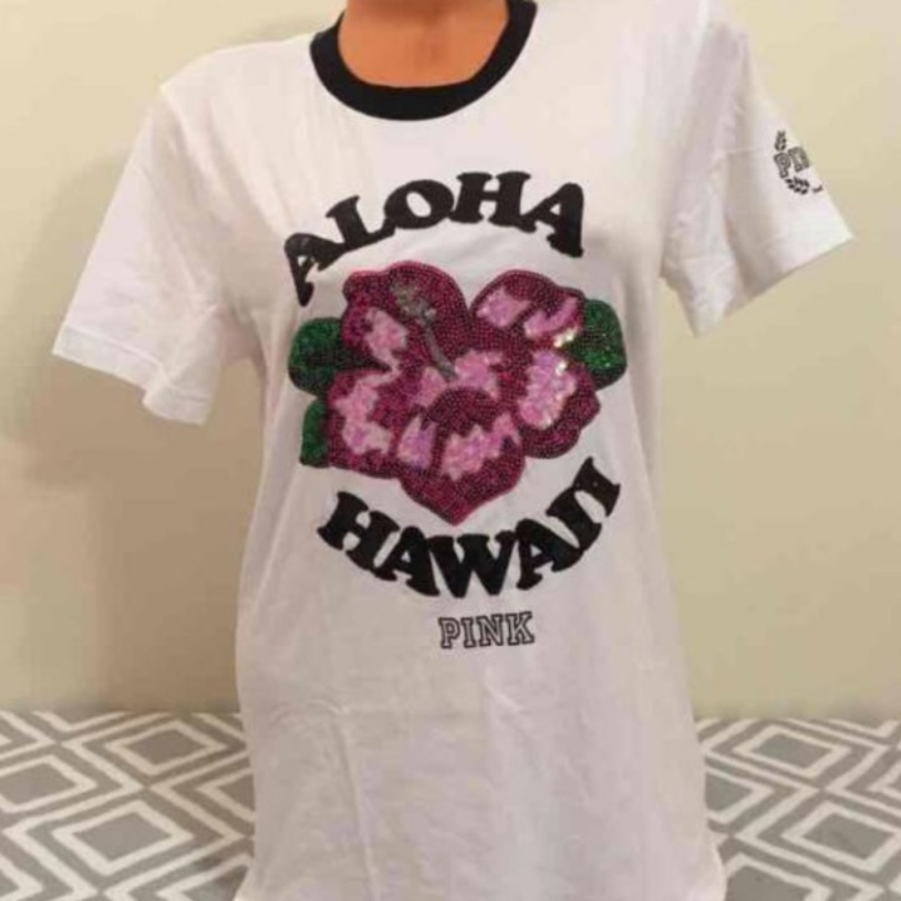 Aloha Hawaiian VS PINK Bling Shirt