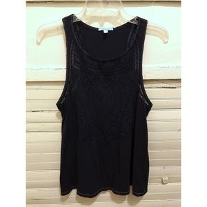 Anthropologie NEVER WORN navy tank w/ lace detail
