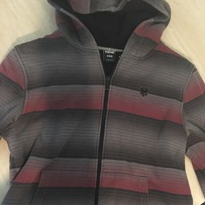 Cozy soft zip-up striped hoodie
