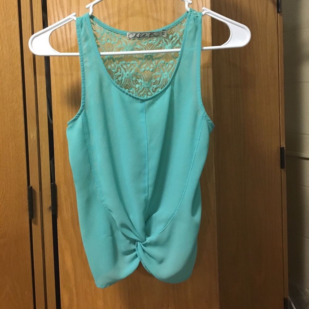 Cropped Tank Top with Lace Back