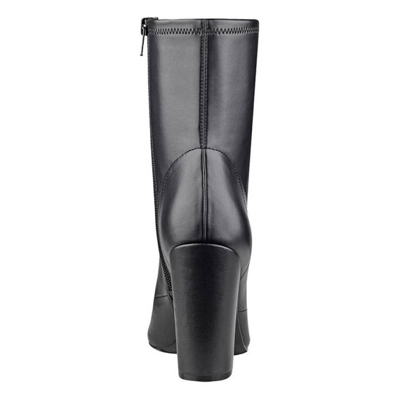 Mid Calf Chunky Heel Peep Toe Sock Ankle Bootie - Picture 4 of 4