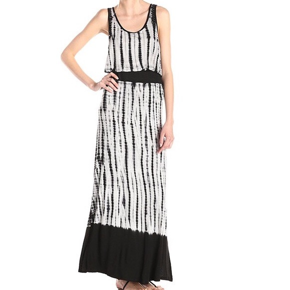 B/W maxi dress  DRC158 - Picture 2 of 4