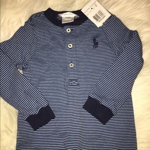 NWT Ralph Lauren Button Up Onesie 12M