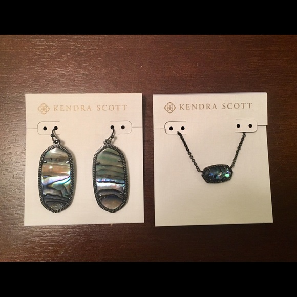 Gunmetal Abalone Elle and Elisa Set - Picture 1 of 3