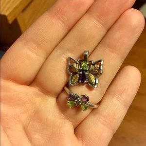 Black Hills Gold & Sterling Silver Pendant w/Ring