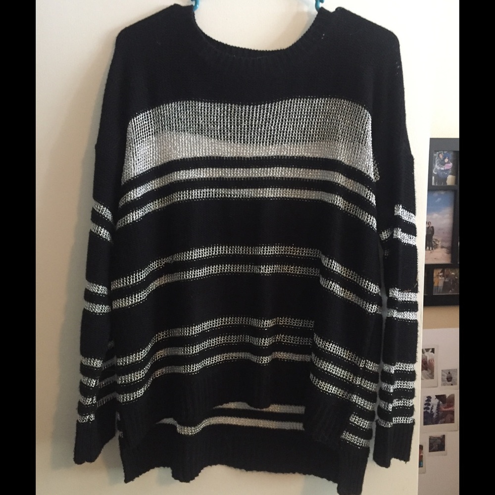 Black and Silver Forever 21 Sweater