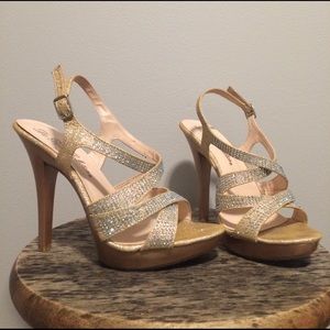 Rose gold sparkly heels