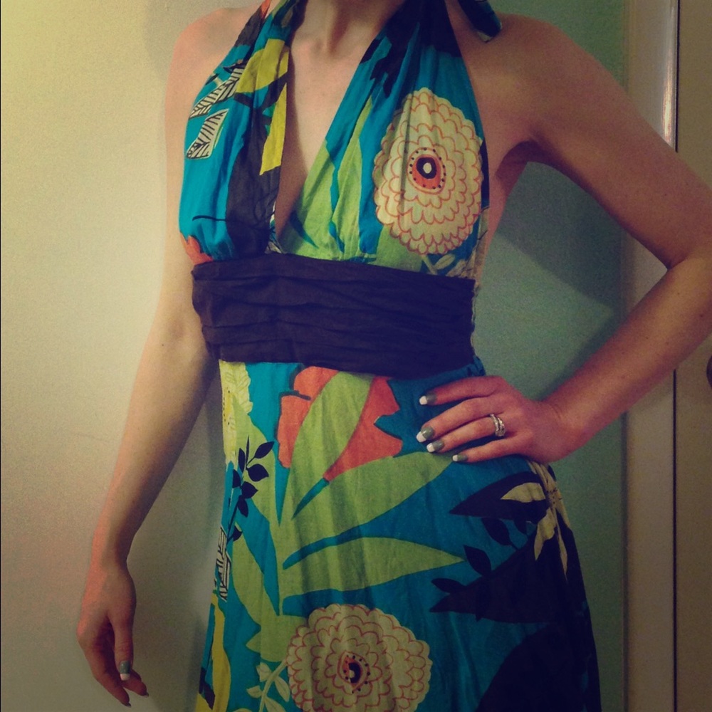 Halter style tropical paradise dress