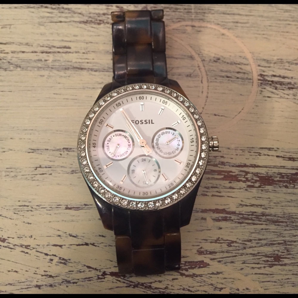 Tortoise band fossil watch!!!