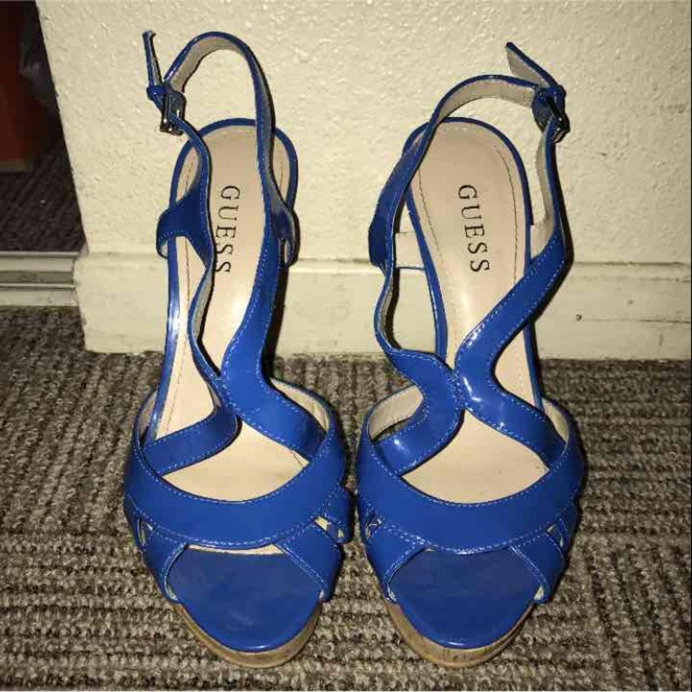 Royal blue guess heels