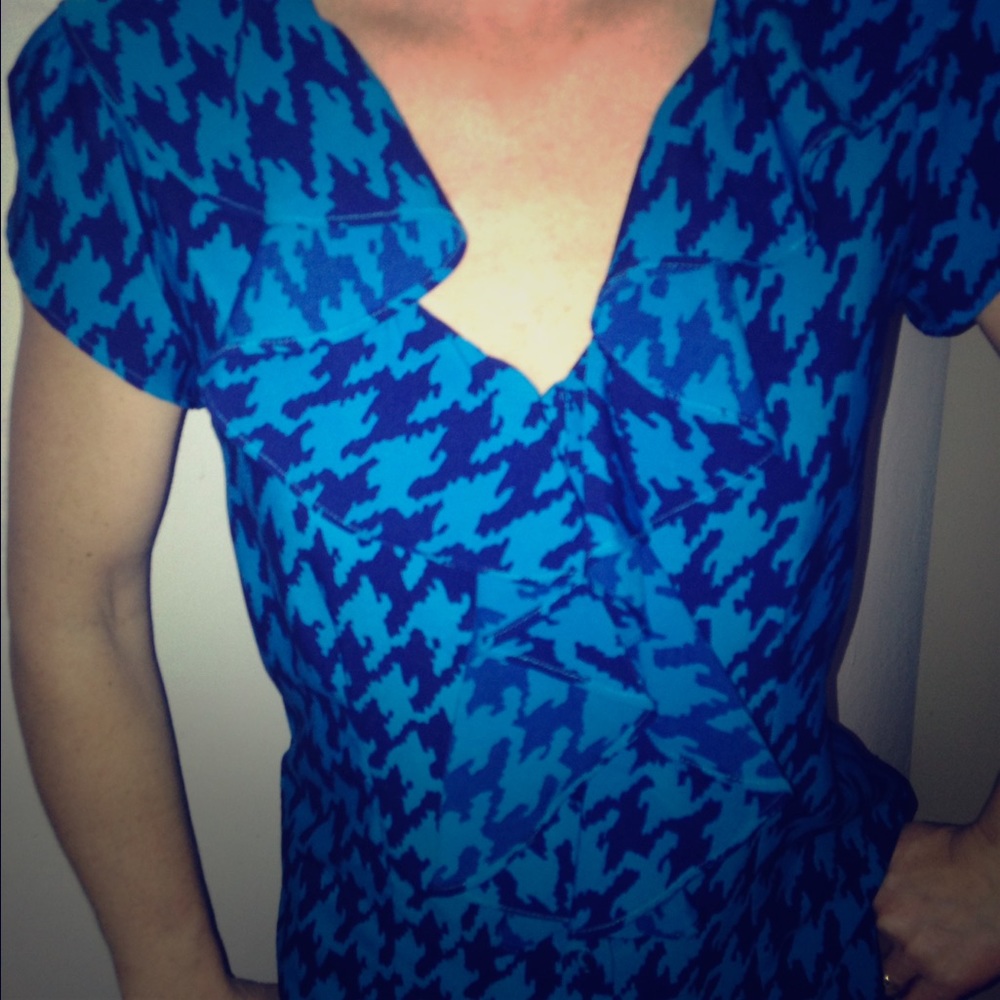 Blouse teal with navy