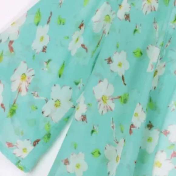 🦋 NWT GREEN FLORAL SHEER KIMONO - Picture 6 of 8