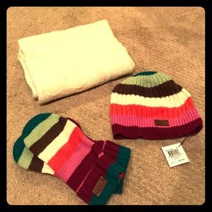 COACH NWT Beanie, Mittens and Scarf Bundle.