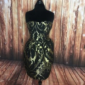 H&M Black& Gold Strapless Cocktail Dress