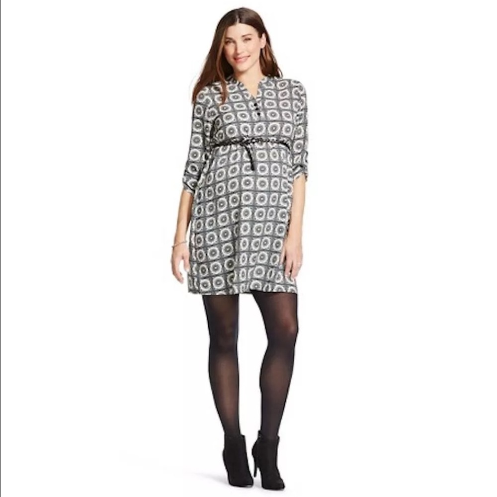 NWT Small Ma Cherie Gray Maternity Dress w Belt
