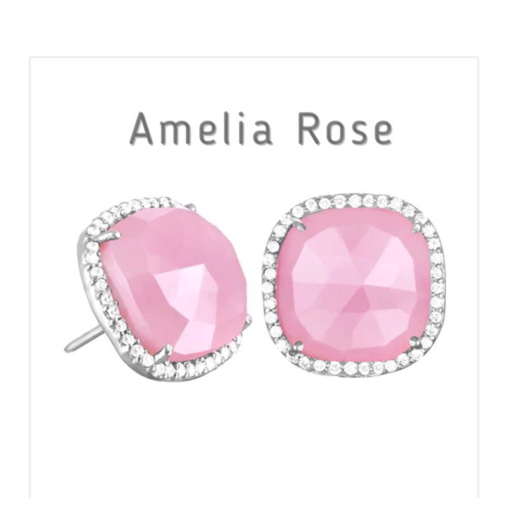Amelia Rose semiprecious pink stone earrings