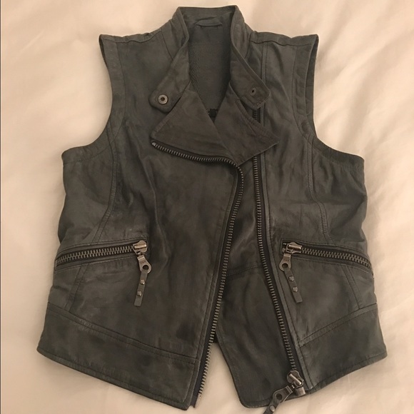 Leather Moto Style Vest - Picture 1 of 3