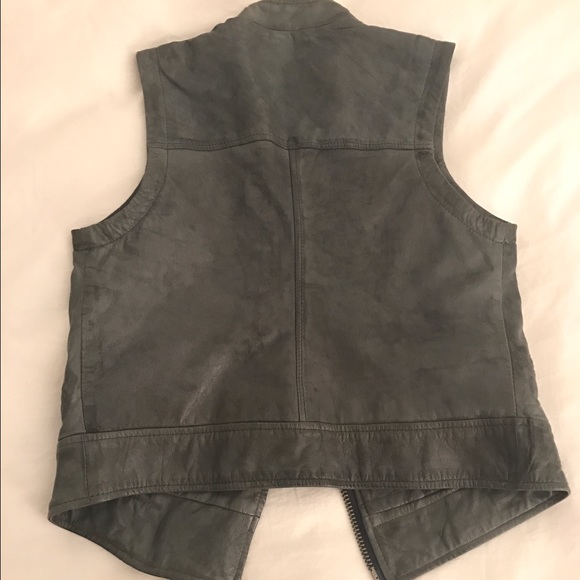 Leather Moto Style Vest - Picture 3 of 3