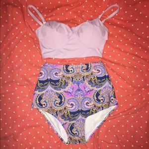 High waisted swimsuit set